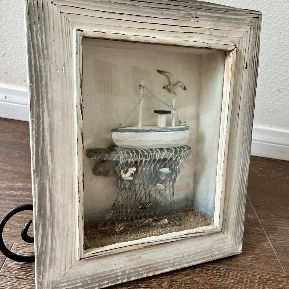 Rustic White Nautical Shadow Box Frame 9.5/11 inches